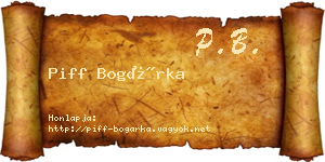 Piff Bogárka névjegykártya